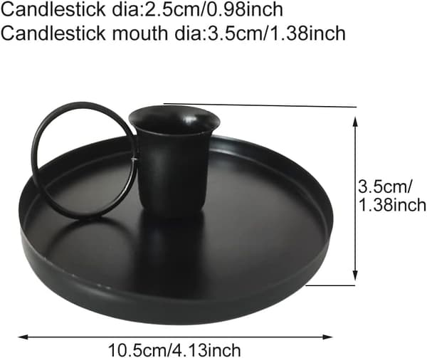 2 stk. lysestaker i metall, koniske lysestaker, ensidige lysestaker, retro-lysestaker