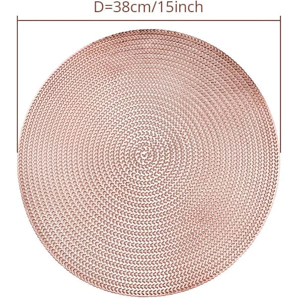 Round Placemats for Dining Table Set of 6 Cut-out Metallic Pl DXGHC[PL]