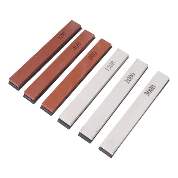 6-piece Knife Sharpening Stone Set, Built-in Base Angle Guide, Professional Sharpening Stone for Knives and Scissors