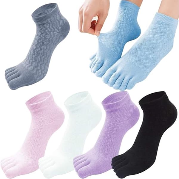 Women's Low Ankle Socks, 6 Pairs, Smooth Toe Seam, Size 39-42, Antibacterial