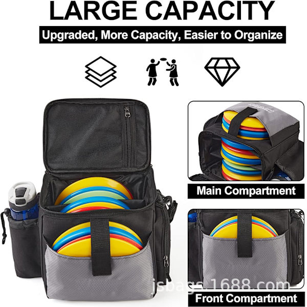 Disc Golf Taske til 13+ Discs, Vandflaskeholder