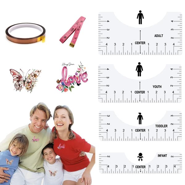 ##/Pack T-Shirt Vinyl Alignment Ruler (Clear), Clear T-Shirt Vinyl A##/