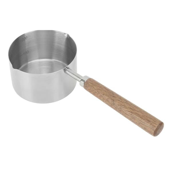Minigryde 304 rustfrit stål, 200 ml, mælke- og smørvarmer, bærbar, skoldningsbeskyttelse