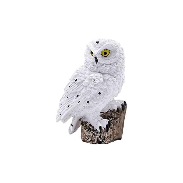 Solcellelampe for hage, ugleformet vanntett harpiks solcellelampe for utendørs hagebelysning dekorasjon (hvit)