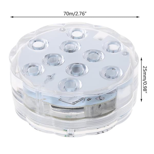 Submersible LED Light with Remote Control Waterproof RGB Multi-color 10-LED L
