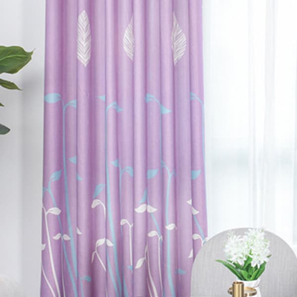 Polyester vindusgardin nyanse soverom stue kjøkken interiør (lilla) 0.9 0.9
