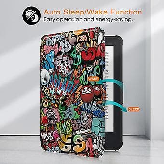 Malt Caster-skinnveske for KOBO Clara Colour 2E 2022 (Graffiti)
