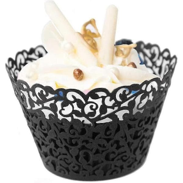 50 st Cupcake-formar Konstnärliga Bakformar Filigran Vinranka