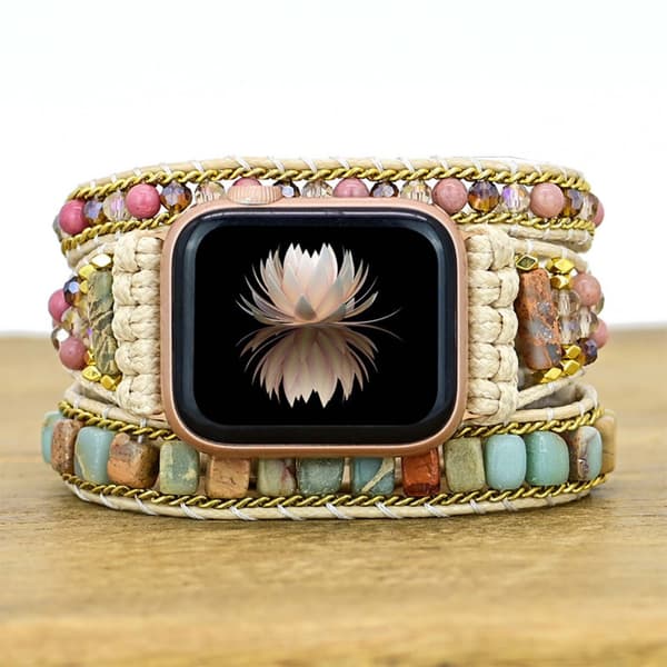 Boho Beads Watch Charm Bracelet Beaded Watch Strap Braided Watch Band Compatible for iWatch