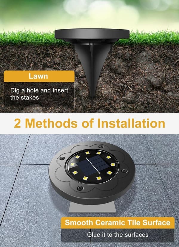 16-pack Solar Lights Outdoor IP65, 16 LED Ground Lights with Automatic Ignition, White Light White candle, 4 pcs White candle, 4 pcs