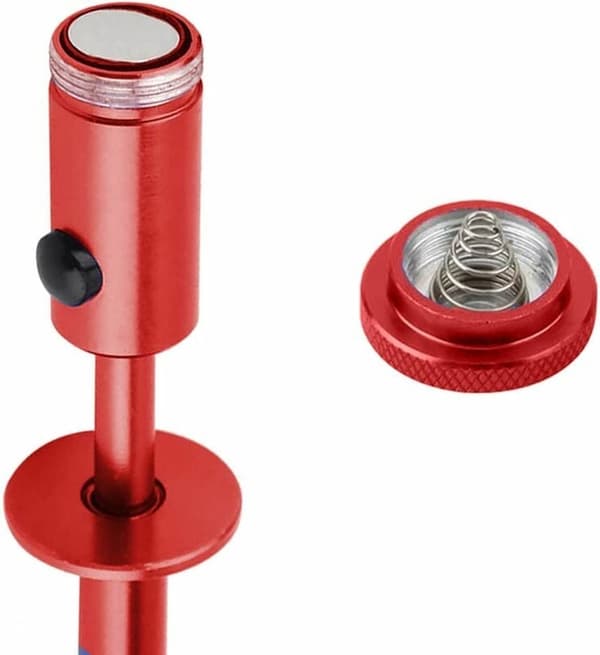Magnetisk opsamlingsværktøj, rød, fleksibelt med LED-lys, 4 kløer, til have og afløb