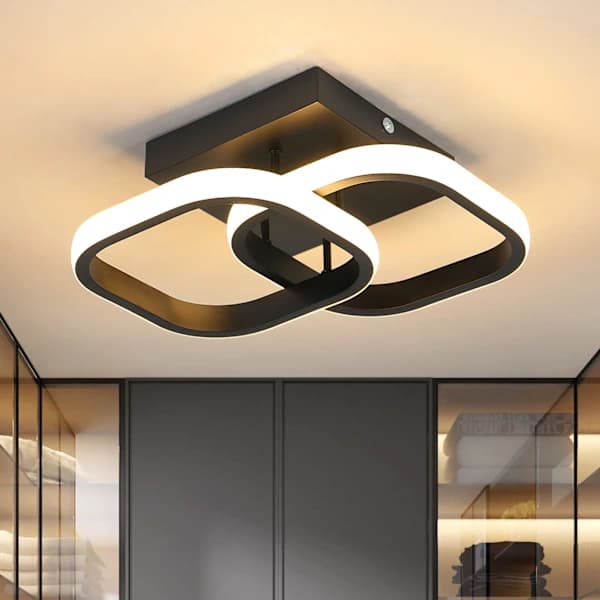 Modern LED Ceiling Light - Square Ceiling Lamp 22W 2300LM for Hallway, Bedroom, Bathroom, Kitchen, Living Room - Warm White Light