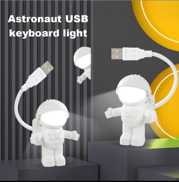 USB LED-leselys, energibesparende astronaut rommann-formet mini USB LED-nattlys for bærbar PC