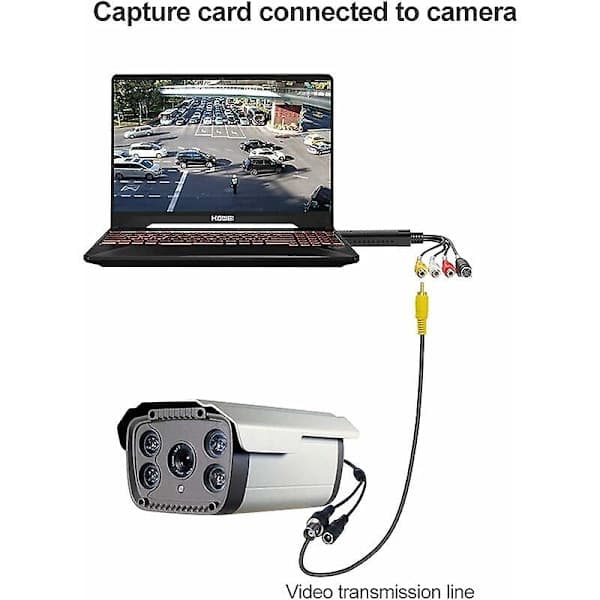 VHS til Digital Konverter 2024, Hi8 VHS til DVD Video Capture Card, Digital Video Audio Converter Adapter, VHS til USB Konverter