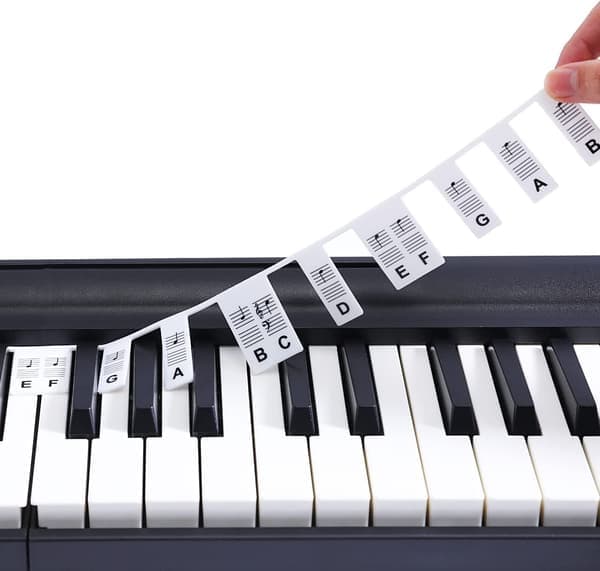 Avtakbare piano- og tangentmerker 88 tangenter Hvit Hvit Hvit White
