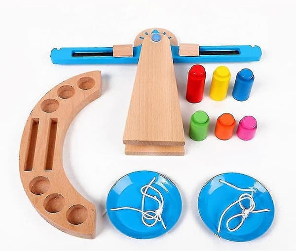 Scale / Wooden Baby Scale, Shop Accessory, Incl. Weights, From 3 Years