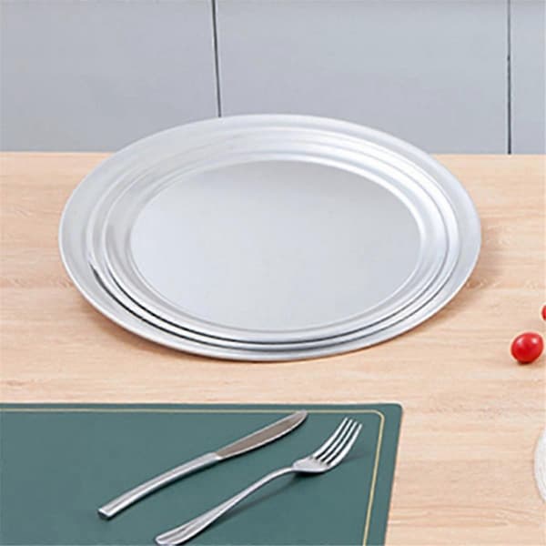 14-tommer aluminium pizzapande med bred kant