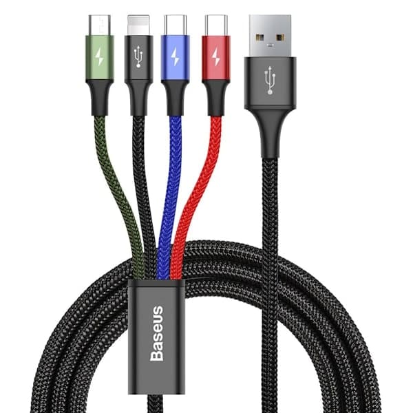 Baseus 4i1 USB-kabel til Lightning, 2x USB-C & microUSB 3.5A 1