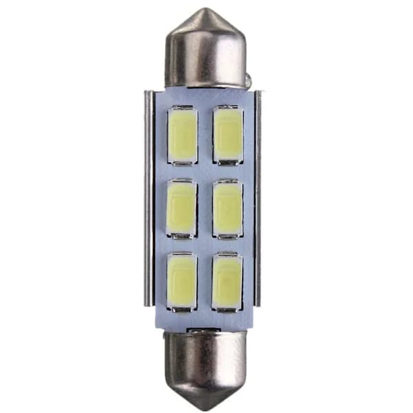 2 x Vita Canbus 42mm 5630 SMD 6 LED DC 12V Nummerpladelys