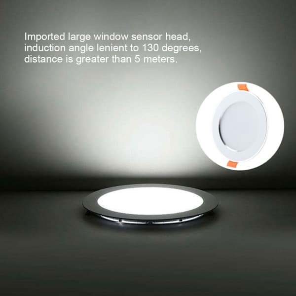 AC85-265V 9W LED-taklampa Takpanel Ljus Rörelsesensor för mänsklig kropp Induktionsdownlight