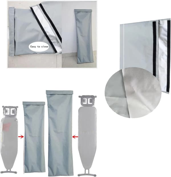 Ironing Board Dust Cover Waterproof Laundry Room Storage Bag 125 x 40 cm Grey