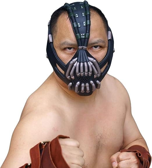 The Dark Knight Rises Bane Mask Cosplay Prop - Høj kvalitet PVC-tilbehør i sort til filminspirerede kostumer, Comic-Con, Hal