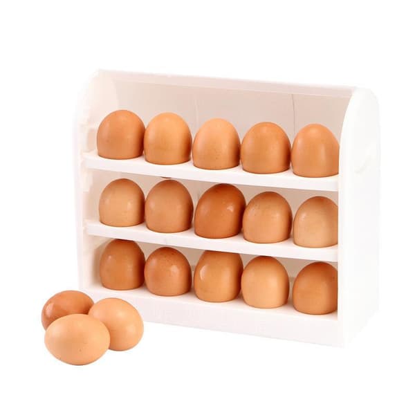 Eggstativ for kjøleskapsdør, sammenleggbar eggbeholder