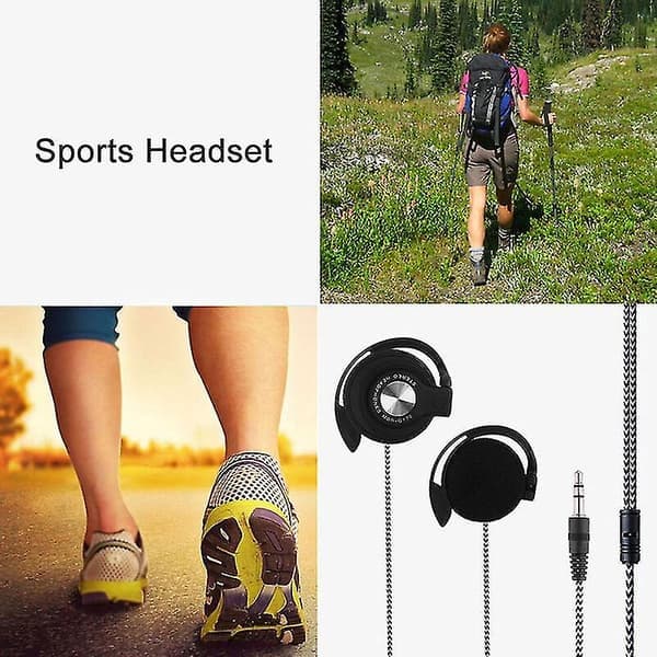 3,5 mm trådbundet spelheadset On-Ear sporthörlurar Öronkrok musik-hörlurar