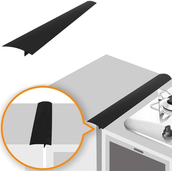 Spislist - holder rent mellem komfur og skab 61,5 cm Sort 1-pak
