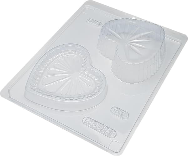 Pralinform Hjerte Sjokoladeform - BWB 43 - Spesiell 3-delt form Transparent transparent