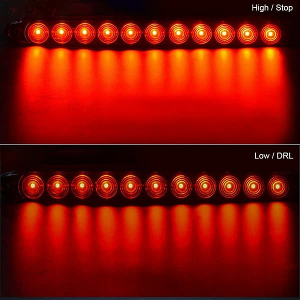 Rød 11-LED bil lastebil sidemarkør blinklys brems baklys stripe lys