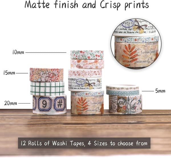 Plant Scrapbooking Kit, Junk Journal Kit with Washi Tape, Stickers, A6 Notebook, Botanical Bullet Jo