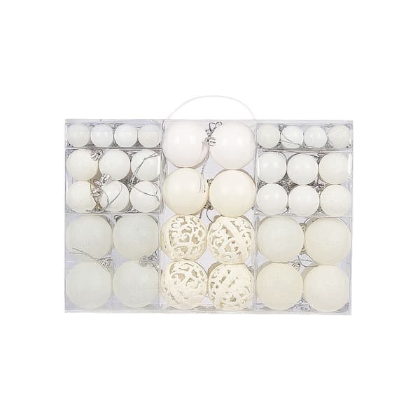 Christmas Tree Baubles 3-6 cm, 100 pcs White Christmas Tree Decorations