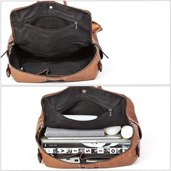 Leather Shoulder Bag Backpack for Women with Large Capacity Texture