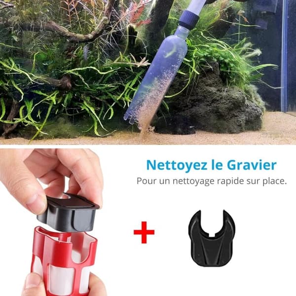 Automatisk akvariestøvsuger, elektrisk grusrenser egnet for mellomstore og store akvarier