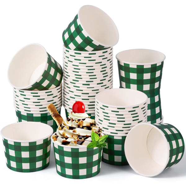 50 pak 9 oz Gingham fest Green