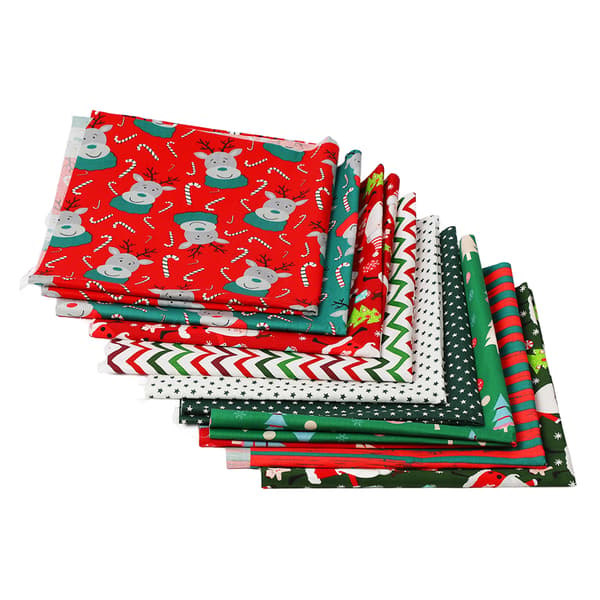 10 st Jul Bomullstyg Twill Tryck Mode Dekorativt DIY Bomullstyg Sömnad Hantverk Tyggrupp A