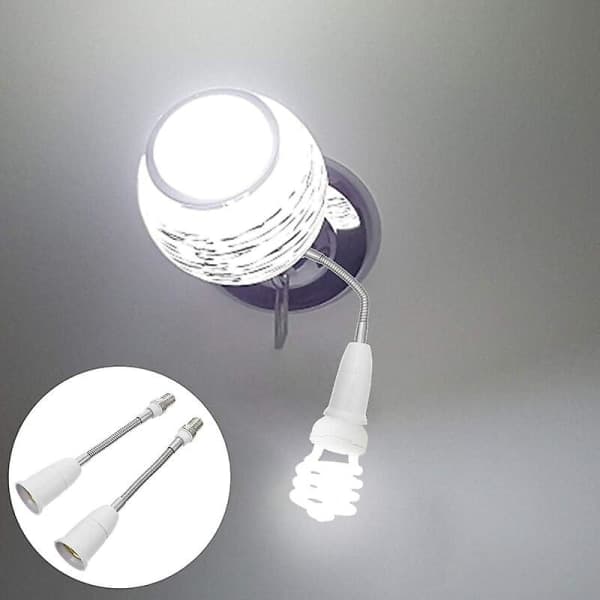 2-pack E14 - E27 Lampunpidike Jatkopistorasia, Taitettava Lampunsovitin Ruuvikannalla, Säädettävä, Kotiin (E14 - E27, 20 cm)