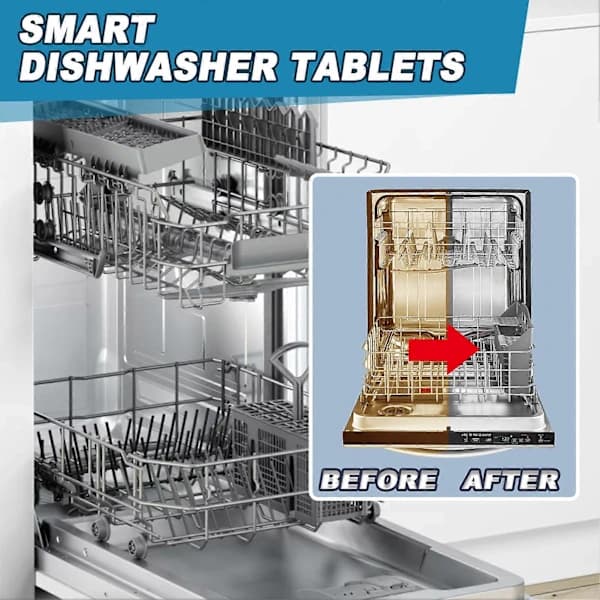 6-pack All-in-One Dishwasher Tablets Deep Cleaning Descaling Capsules Dishwasher Cleaner for Fresh Citrus Scent Dishwasher 6 pcs[CO]