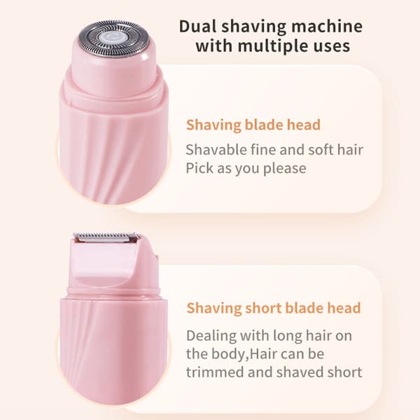 Epilator, 2-i-1 Elektrisk Barbermaskin for Kvinner, Bikinibarbermaskin (rosa)