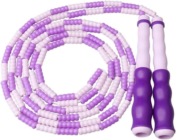 Beaded Jump Rope, Adjustable Soft Beaded Jump Rope Tangle-Free Segmented Jump Rope for Kids Men Women Sports Training