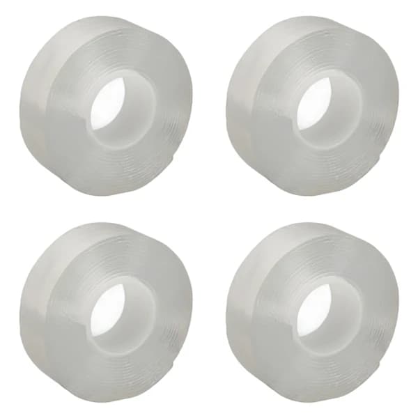 4 Rolls Double-Sided Mounting Tape 3m Long Each Cuttable Strong Ductility Reusable Transparent Double-Sided Tape for Posters[CO]