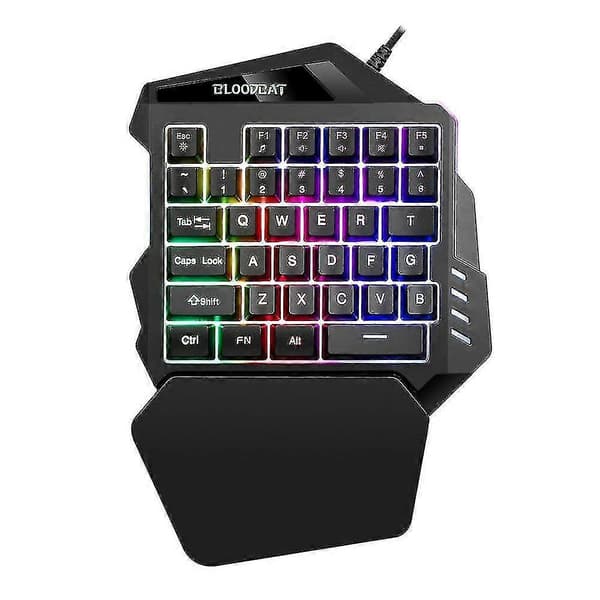 One-Handed Mechanical Gaming Keyboard, 35 Keys One-Handed Mechanical Mini Gaming Keypad Backlit Ergonomic Game Controller