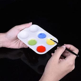 24 Pieces Plastic Paint Palettes 6 Rectangular Watercolor Palettes Paint Tray, White-XF22-