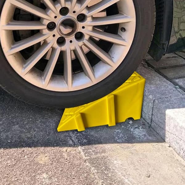 Driveway Ramps, PVC Lightweight Threshold Ramp for Driveways, Loading Docks, Sidewalks, Scooters, Bikes, Motorcycles, Cars, Vehicles [DB] Yellow Yellow