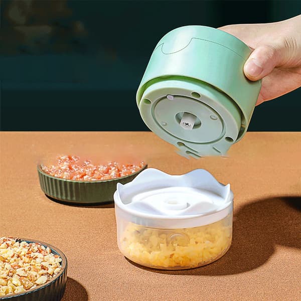 250 ml Elektrisk Hvidløgshakker - Kraftfuld Mini Foodprocessor til Hvidløg, Kød og Mere 264