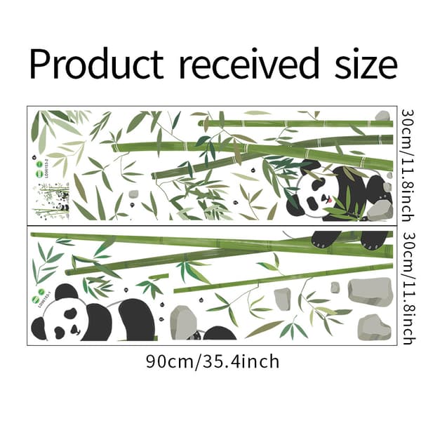 Panda och bambu väggdekaler Djur björn väggdekaler Barnkammare chi