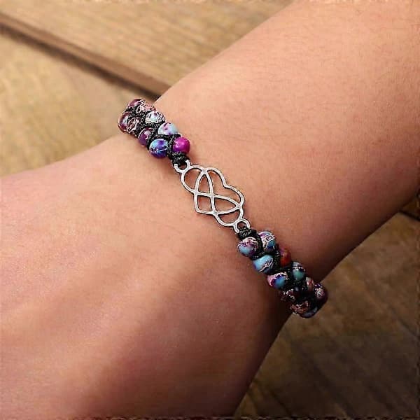 Till mitt barnbarn - Infinity Forever Love Hjärta Armband, Naturlig Kejsarsten