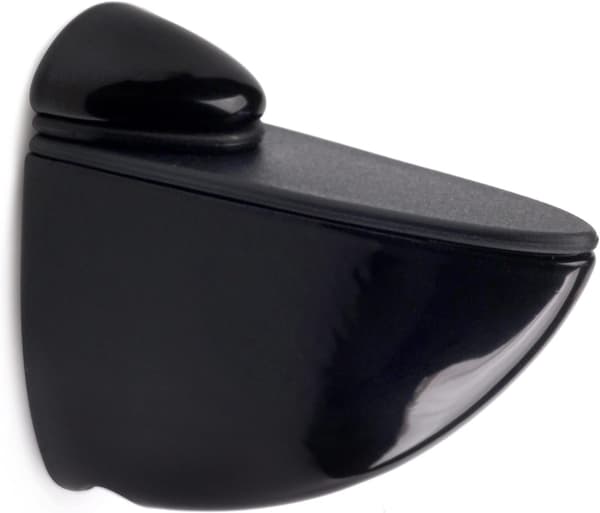 4 Adjustable Brackets in Black - Modern Style - for Glass Shelves from 3 to 16 mm Thick - Easy Installation