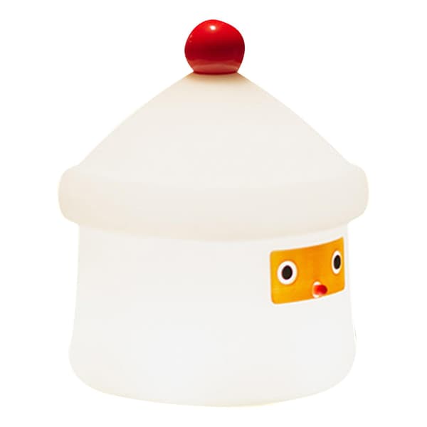 Søt nattlampe i husformet nisse, USB oppladbar, varm farge